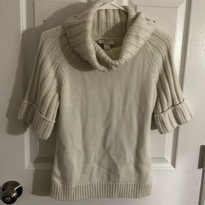 Ann Taylor LOFT cream sweater neck top